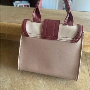 Steve Madden Chic Cream and Burgundy Satchel